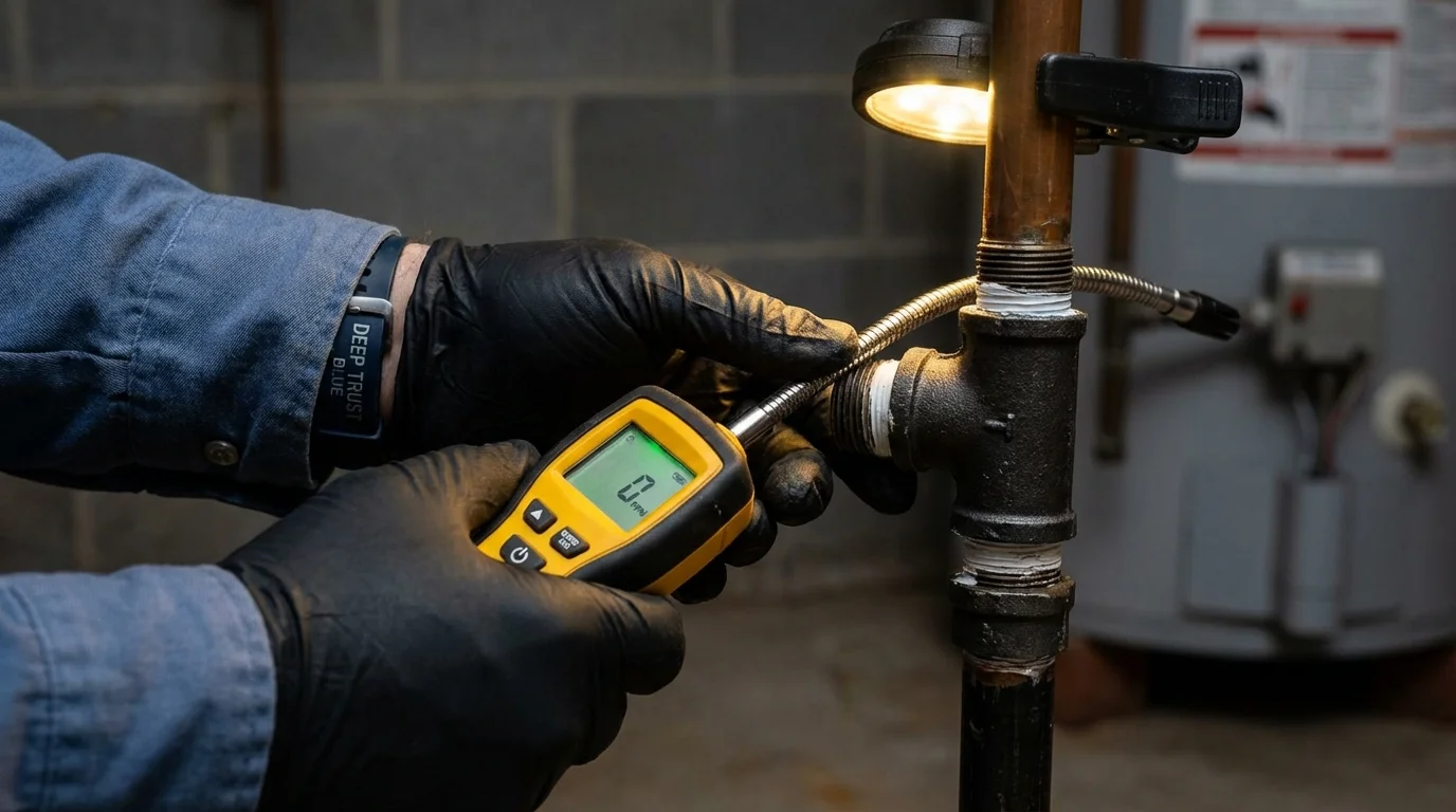 Gas leak detection with electronic sniffer by Johns Plumbing LLC in Lawton
